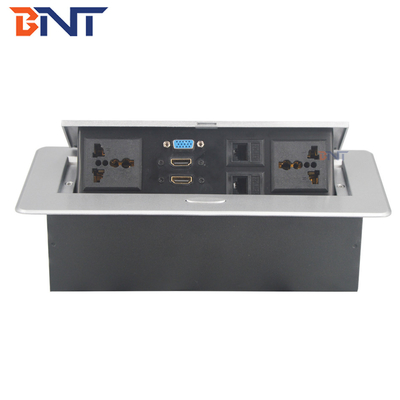 220V Square Desktop Pop Up Power Plug Zinc Alloy For Computer Supply