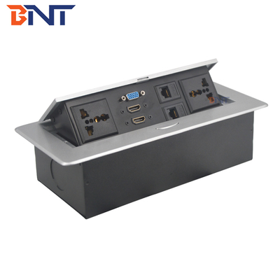 220V Square Desktop Pop Up Power Plug Zinc Alloy For Computer Supply