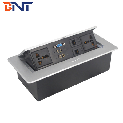 220V Square Desktop Pop Up Power Plug Zinc Alloy For Computer Supply