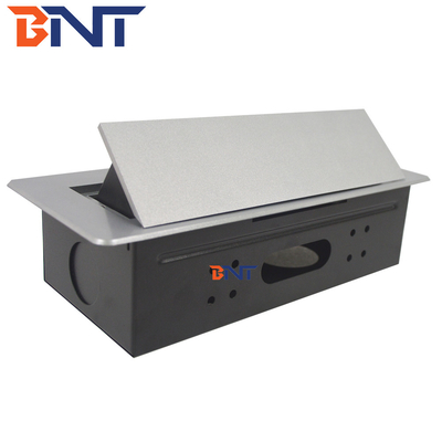 Desk Pop Up Sockets For Audio Video Solution , Silver Desk Plug Sockets