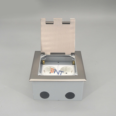 gold double EU power flip up floor socket outlet box