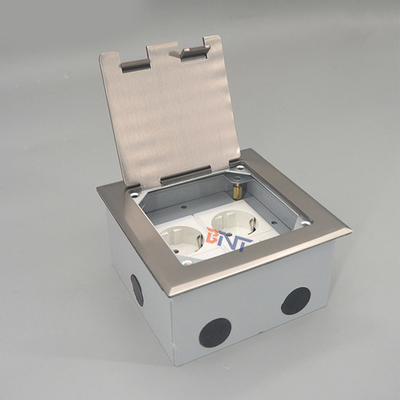 gold double EU power flip up floor socket outlet box