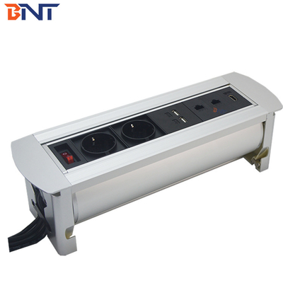 180 Degree Rotating Angle Power Outlet  Silver Color With Switch Interface