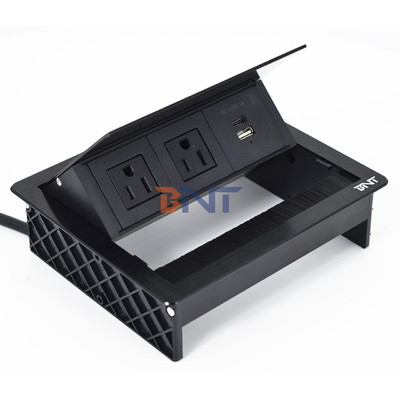 Factory UsDesktop Table Flip Cover 20W USB Socket Hidden Desktop Power Grommet Brush