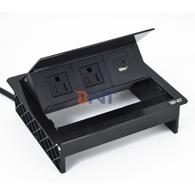 Factory UsDesktop Table Flip Cover 20W USB Socket Hidden Desktop Power Grommet Brush