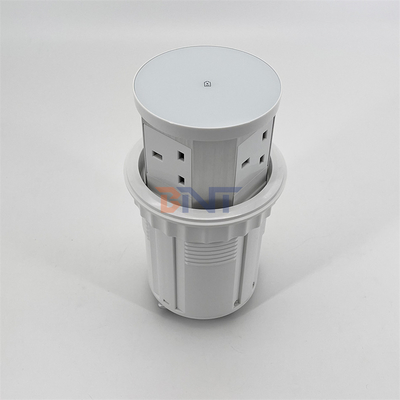 Custom 3-Outlet Pop-Up Outlet Tower PVC and Aluminum Kitchen Table Power Socket With Wireless Charger Desktop Pop-Up Sockets