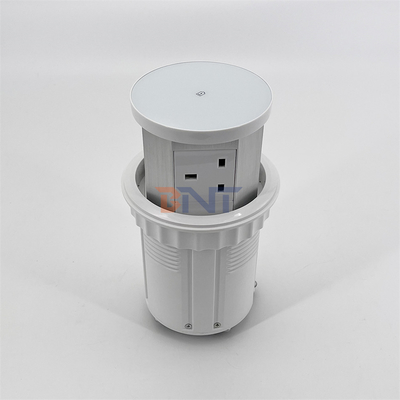 Custom 3-Outlet Pop-Up Outlet Tower PVC and Aluminum Kitchen Table Power Socket With Wireless Charger Desktop Pop-Up Sockets