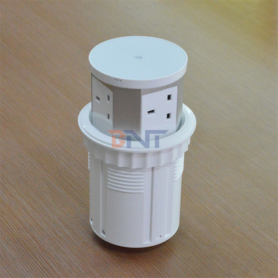 Custom 3-Outlet Pop-Up Outlet Tower PVC and Aluminum Kitchen Table Power Socket With Wireless Charger Desktop Pop-Up Sockets