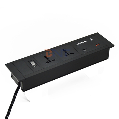 Recessed Tabletop Socket Universal Power Outlets USB A+C Ports 65W Max Output US/EU/AU 16A/13A