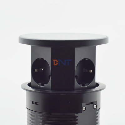 OEM/ODM Smart Pop-Up Power Outlet Aluminum Tabletop Socket with 3 AC Outlets & 2 USB Ports IP44 Standard for Charging