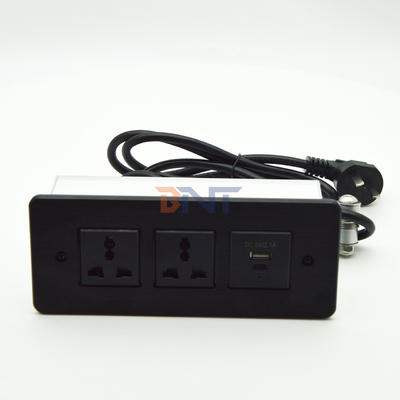 Recessed Power Strip USB C Fast Charge Flush Mount Desk Furniture Drawer Socket Conference Table Hidden Outlet