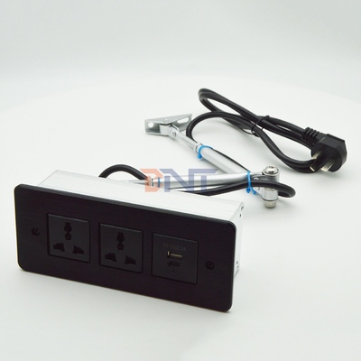 Recessed Power Strip USB C Fast Charge Flush Mount Desk Furniture Drawer Socket Conference Table Hidden Outlet