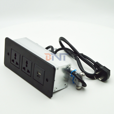 Recessed Power Strip USB C Fast Charge Flush Mount Desk Furniture Drawer Socket Conference Table Hidden Outlet