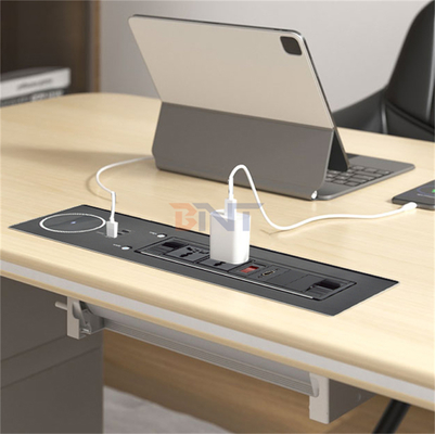 2 Universal 65W Fast Charging Tabletop Socket IP44 Level 10A Rated Current 2 AC Outlets EU Plug Standard for Office Use