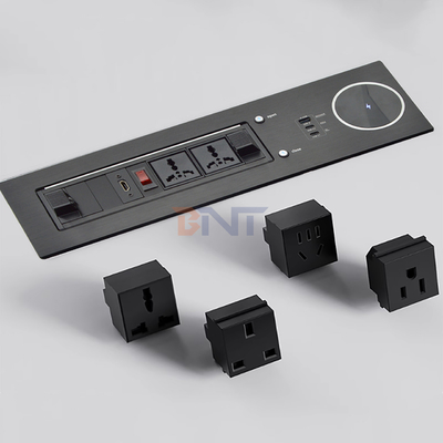 2 Universal 65W Fast Charging Tabletop Socket IP44 Level 10A Rated Current 2 AC Outlets EU Plug Standard for Office Use