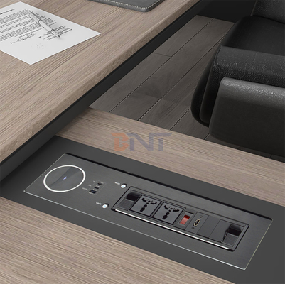 2 Universal 65W Fast Charging Tabletop Socket IP44 Level 10A Rated Current 2 AC Outlets EU Plug Standard for Office Use