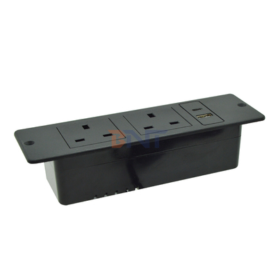 UK Standard Custom AC Power Socket Plastic Furniture Wall Socket with 2 Outlets 1 USB & 1 Type C Port 16A Rated Current