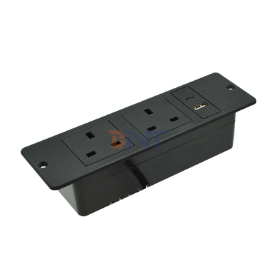 UK Standard Custom AC Power Socket Plastic Furniture Wall Socket with 2 Outlets 1 USB & 1 Type C Port 16A Rated Current
