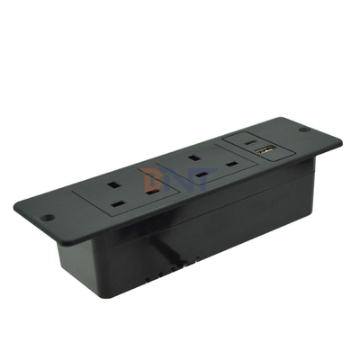 UK Standard Custom AC Power Socket Plastic Furniture Wall Socket with 2 Outlets 1 USB & 1 Type C Port 16A Rated Current