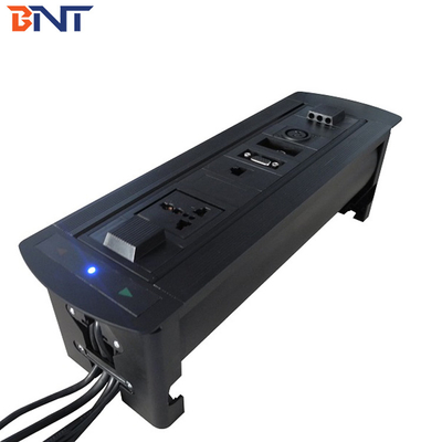 The Black 180 Degrees Overturn Angle Manual Tabletop Pop Up Media Connector With OEM/ODM
