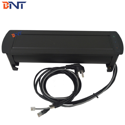 Aluminum Alloy Black Desk Pop Up Media Outlet  For  Conference Meeting Room