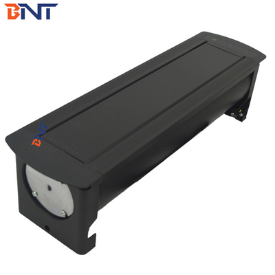 Aluminum Alloy Black Desk Pop Up Media Outlet  For  Conference Meeting Room