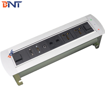 Rounded  Corner 180 Degree Rotating Angle dDesk Flip Up Power Outlet