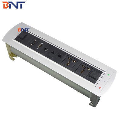 Rounded  Corner 180 Degree Rotating Angle dDesk Flip Up Power Outlet