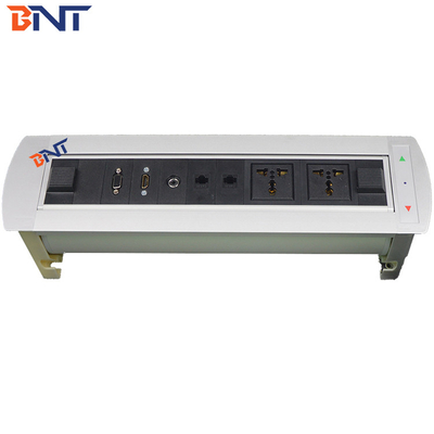 Rounded  Corner 180 Degree Rotating Angle dDesk Flip Up Power Outlet
