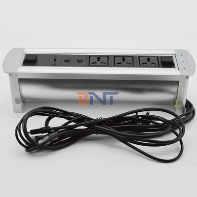 Desk Pop Up Multimedia Connector With 3* Universal Plug / 1*USB Configuration