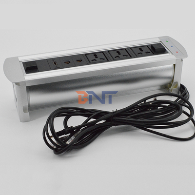 Desk Pop Up Multimedia Connector With 3* Universal Plug / 1*USB Configuration