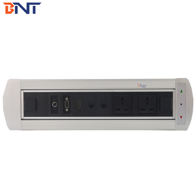 Brushed Aluminum Alloy   Desktop Multimedia Connector With 3Mm Panel Thickness