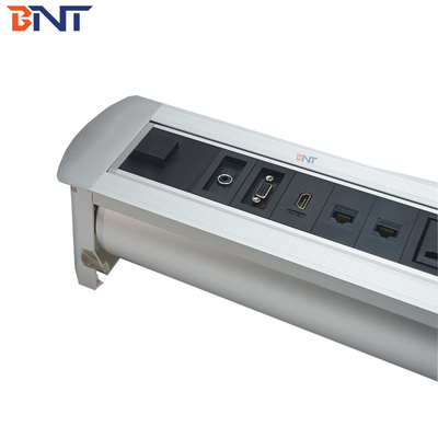 Brushed Aluminum Alloy   Desktop Multimedia Connector With 3Mm Panel Thickness