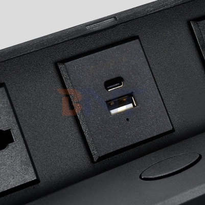 Custom Pop-Up Design Electric Power UK Plug Socket Flush Mount 2 Outlets Tabletop Socket for Meeting & Conference Tables