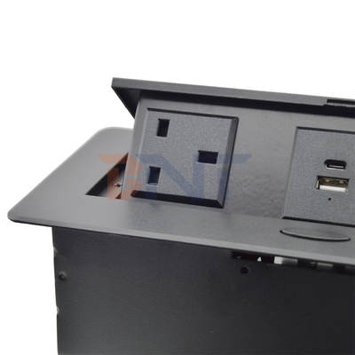 Custom Pop-Up Design Electric Power UK Plug Socket Flush Mount 2 Outlets Tabletop Socket for Meeting & Conference Tables