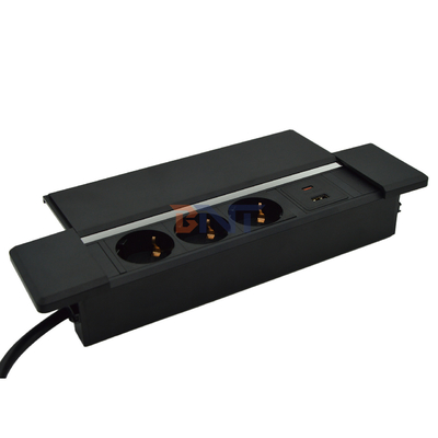 CE Approved Desktop EU Power Outlets Tabletop Socket 3 AC Outlets USB Port