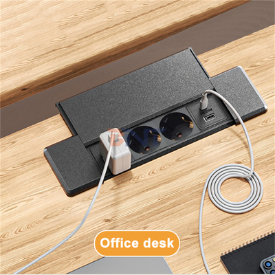 CE Approved Desktop EU Power Outlets Tabletop Socket 3 AC Outlets USB Port