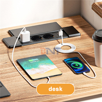 CE Approved Desktop EU Power Outlets Tabletop Socket 3 AC Outlets USB Port