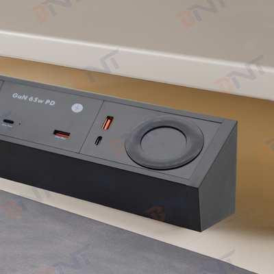 Multi-Functional 2 AC Outlets Dual USB A+C UK 65W PD Fast Charge Desktop Clamp Socket Power Strip