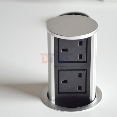 UK Plug Type Pneumatic Lifting Outlet Pneumatic Pop up Power Socket for Hidden Kitchen