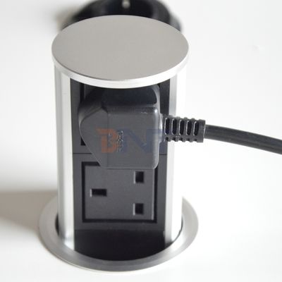 UK Plug Type Pneumatic Lifting Outlet Pneumatic Pop up Power Socket for Hidden Kitchen