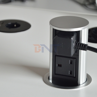 UK Plug Type Pneumatic Lifting Outlet Pneumatic Pop up Power Socket for Hidden Kitchen