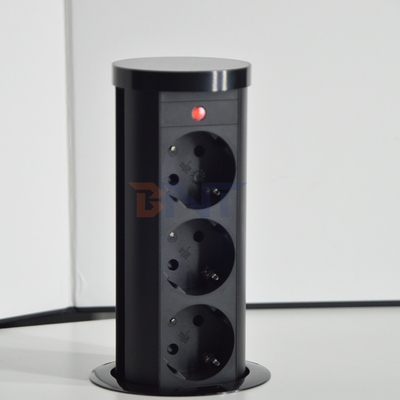 EU Plug Type Pneumatic Lifting Outlet Pneumatic Pop up Power Socket for Hidden Kitchen