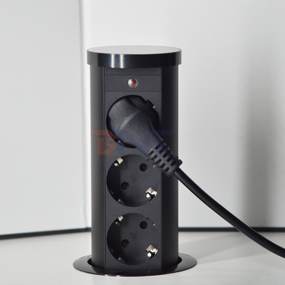 EU Plug Type Pneumatic Lifting Outlet Pneumatic Pop up Power Socket for Hidden Kitchen