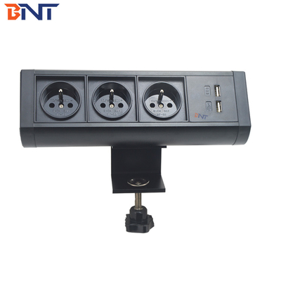 three french power interface movable office desk socket  used in conference room BTS-302FR