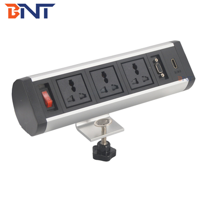 office power clamp-on desk edge socket /desktop clamp-on ac power outlet