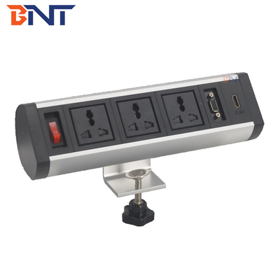 office power clamp-on desk edge socket /desktop clamp-on ac power outlet