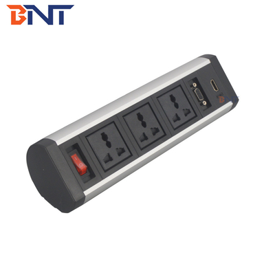 office power clamp-on desk edge socket /desktop clamp-on ac power outlet