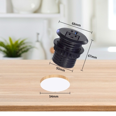 50mm Round Electrical Plugs & us Sockets Standard Outlets with USB Charging Type-C Port