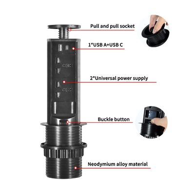 Universal Power Kitchen Socket Sacar El Enchufe De La Cocina Hidden Tabletop Pop up Kitchen Sockets for Modern Smart Kitchen